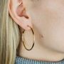 40 Mm Gold Plated Large Round Dainty Hoop Earrings, thumbnail 4 of 6