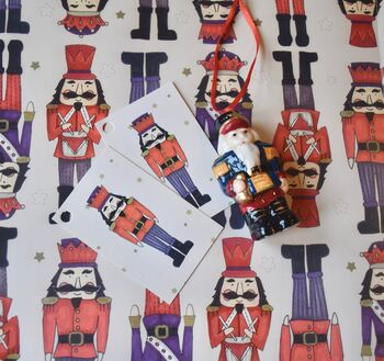 Nutcracker Christmas Gift Wrapping Paper Set, 5 of 6