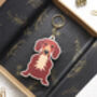 Dachshund Dog Wooden Keyring With Optional Christmas Card, thumbnail 5 of 8