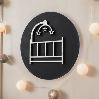 Baby Room Cot Door Sign With Raised Design, 6 of 6