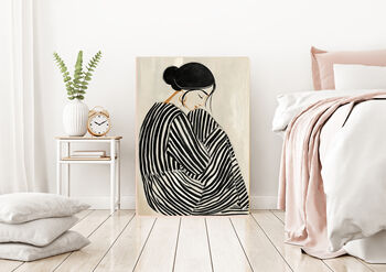 Modern Stripy Woman Art Print, 4 of 4