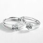 Adjustable Couple Promise Ring Set With Zircon, thumbnail 4 of 5