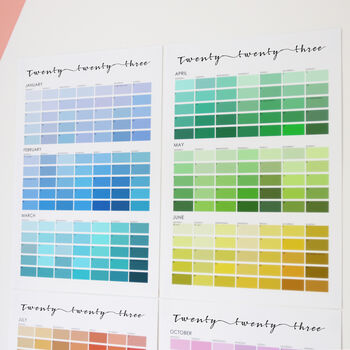 Paint Chip Colour Swatch Wall Planner 2024, 10 of 11