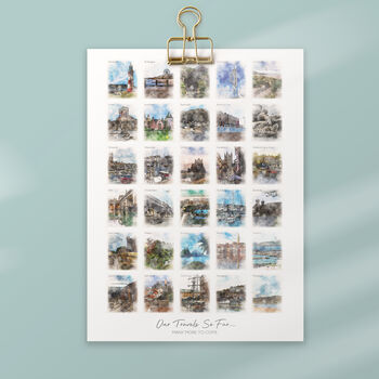 30th Birthday Or Anniversary Watercolour Places Print, 2 of 5