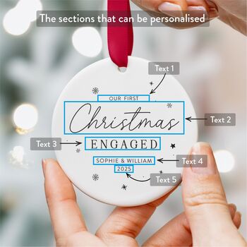 First Christmas Engaged Ornament Custom Names, 7 of 7