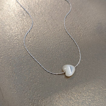 Mother Of Pearl Sliding Heart Necklace, 2 of 6