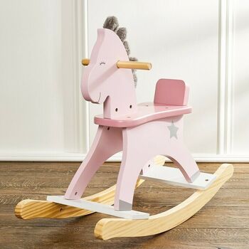Pink Wooden Rocking Horse, 5 of 5