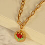 Link Chain Necklace With Flower Coin Pendant, thumbnail 1 of 4