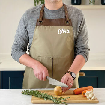 Personalised Artisan Apron With Name, 3 of 4