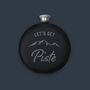 Black 6oz Hip Flask In Gift Box 'Let's Get Piste' | Drink Holder | Flask | Sport Accessory | Skiing, thumbnail 1 of 2