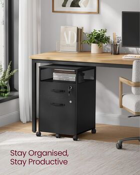 Filing Cabinet On Wheels With Two Lockable Drawers, 5 of 12