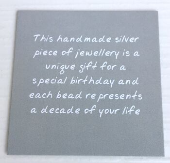 60th Birthday Sparkly Beads Handmade Silver Bangle, 3 of 6