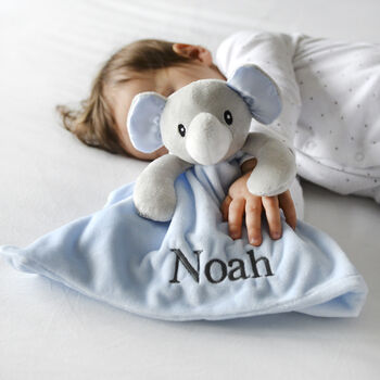 Personalised White Cable Blanket And Bunny Comforter, 6 of 12