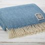 Traditional Cornish Blue Wool Picnic Blanket, thumbnail 2 of 3
