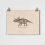 Vintage Triceratops Dinosaur Children's Art Print, thumbnail 2 of 5