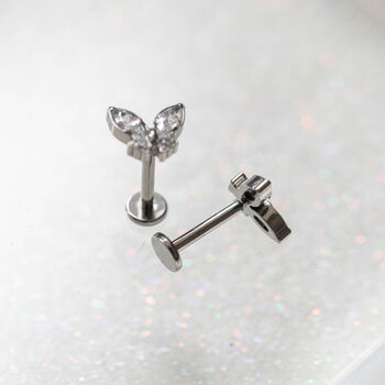 Titanium Butterfly Labret Piercing, 2 of 6