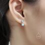 Sterling Silver Double Opal Dangle Earrings, thumbnail 3 of 12