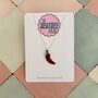 Red Chilli Pepper Charm Necklace Stay Spicy Gift Red Glitter Foodie Jewellery / Spicy Food Lover Necklace, thumbnail 1 of 5