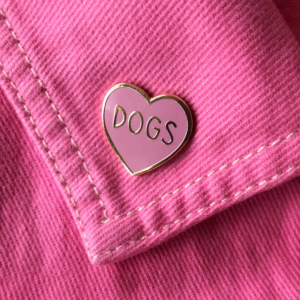 Dogs Lover Heart Pin Badge, 1 of 7