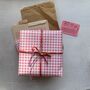 Pink Gingham Paper Fibre Wrapping/Patterned Paper Sheet, thumbnail 4 of 12