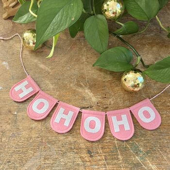 Pastel Pink Or Baby Blue Christmas Bunting Garland, 6 of 7