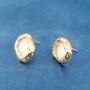 18 K Gold Plated Organic Pearl Stud Earrings, thumbnail 6 of 7