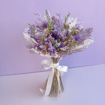 Purple And Green Dried Flower Bouquet, 4 of 8
