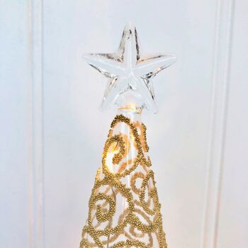 Light Up Gold Glass Tree Decoration, 3 of 3