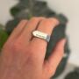 Personalised Irregular Silver Unisex Signet Ring, thumbnail 7 of 11