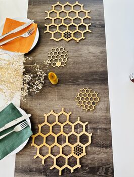 Eco Honeycomb Set Of Coasters And Placemats, 2 of 3