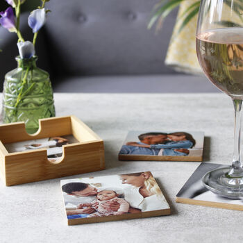 Set Of Bamboo Photo Coasters First Mother's Day, 6 of 12