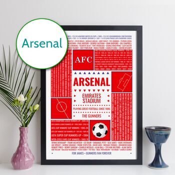 Personalised Arsenal Football Print, 6 of 6