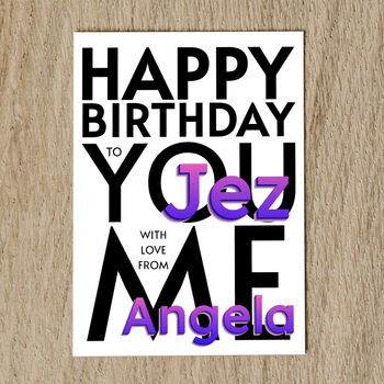 Personalised Birthday Card With Names And Message, 3 of 8