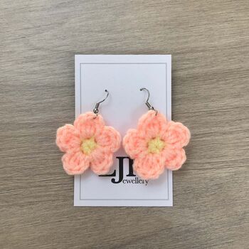 Crochet Daisy Flower Earrings, 8 of 11