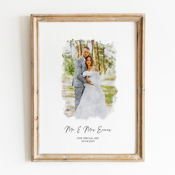 Personalised Wedding Portrait, Wedding Gift, 3 of 8