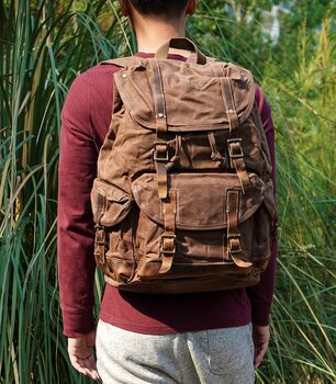 Waxed Canvas Backpack, 3 of 12