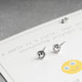 Smiley Emoji Sterling Silver Studs, thumbnail 1 of 7