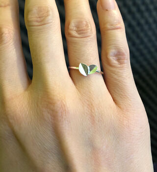 Sterling Silver Beech Leaf Ring, 5 of 9