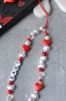 Love Aesthetic Personalised Beaded Phone Charm, 5 of 5