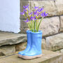 Personalised Sky Blue Garden Welly Planter, thumbnail 1 of 9