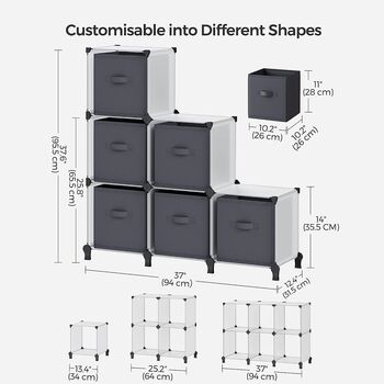 Six Cube Storage Unit Storage Boxes Bins Shelves, 8 of 8