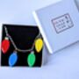 Christmas Lights Necklace On Acrylic And Silver Plated, thumbnail 3 of 9