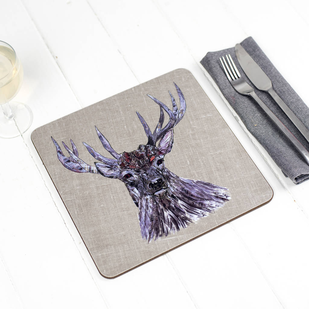 stag placemat by emmeline simpson