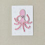 Pink Octopus Iron On Patch, thumbnail 2 of 4