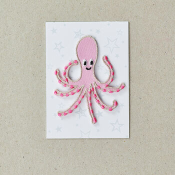 Pink Octopus Iron On Patch, 2 of 4