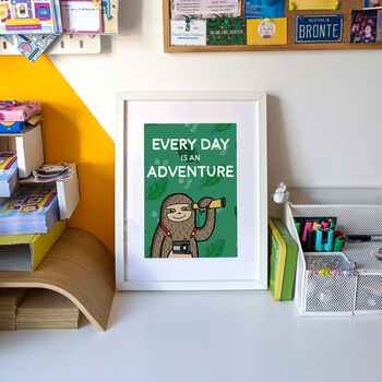 'Every Day Is An Adventure' Sloth Print, 2 of 4