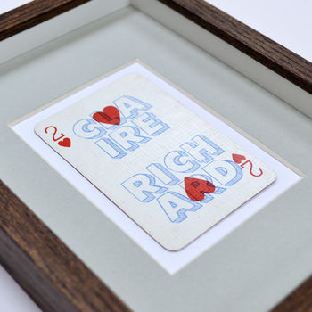 Two Hearts Personalised Vintage Playing Card Print, 7 of 7