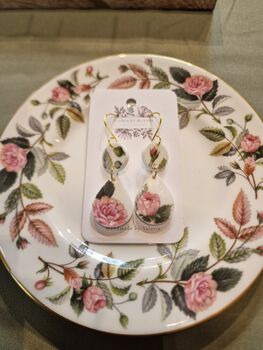 Vintage China Wedgewood Dangle Earrings, 2 of 6