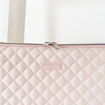 Quilted Marshmallow Pink Laptop Sleeve, 2 of 3
