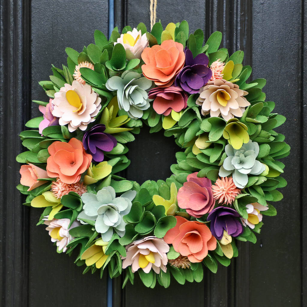 Spring Garden Flowers Door Wreath By Dibor
